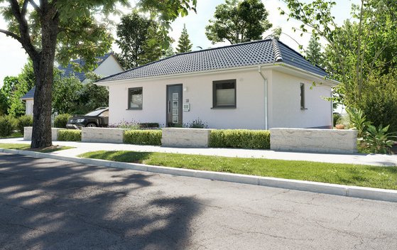 kleiner Bungalow in aktuellen Farben