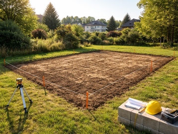 zum Bau abgestecktes Grundstück - KI