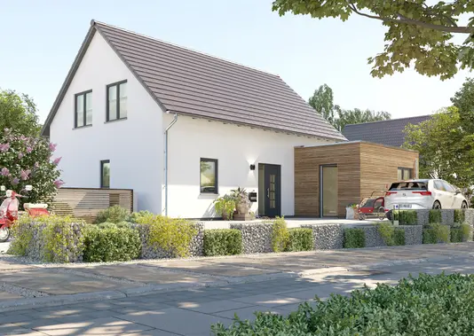 Einfamilienhaus Bodensee 129 mit optionalem Kubus in Holz Optik